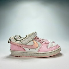 Nike Court Borough Pink White Hook Loop Casual Shoes DV5457-105 Youth Size 1 Y