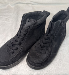 Billy Shoes Kids Size 4M Black Zip Up Easy Access Lightly Worn Clean – AR01