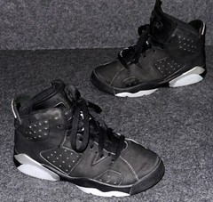 Air Jordan 6 Retro Chrome PS Unisex Shoe Size 11C Black Silver DX6178-001