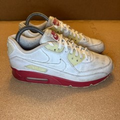 Nike Air Max 90 Kids Sneakers White Red 307793-112 Size 6.5Y Vintage 2007