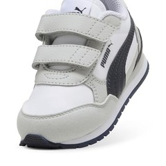 PUMA Unisex-Child ST Runner Hook and Loop, PUMA White-New Navy-Cool Light Gray,