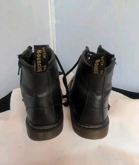 Dr Martens Kids Youth 13 Black Leather Combat Boots Lace Up & Side Zip 1460J