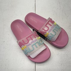 Nautica Slide Sandals Shoes Youth Size 4 Pink Rainbow Suki Clear Pool KB1968A