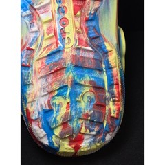 Crocs Kids Classic Fur Lined Clog Marbled Red Blue Yellow Fuzzy Shoes Size J3