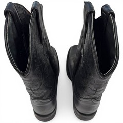 Soto Square Toe Black Leather Western Dance Boots Big Kid size 4