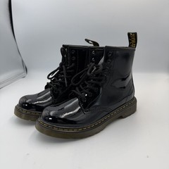 NWOB Doc Martens US Size 2 Black Patent Leather Boots Youth Kids