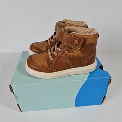Stride Rite 360 Zayn Hook & Loop Ankle Sneakers Tan/Brown Kids 5M KB031803