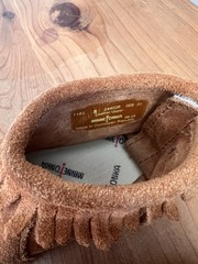 Minnetonka Moccasins Brown Suede Size 5 Toddler Slippers Fringe Bootie Soft Sole