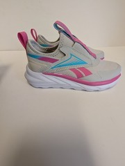 Reebok Lite Spinner Kids Size 11M Slip-On Low Top Shoes Grey Pink Aqua New
