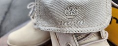 Timberland Kids Leather Fold-Down Ankle Boots Beige Lace-Up US 7 EU 40