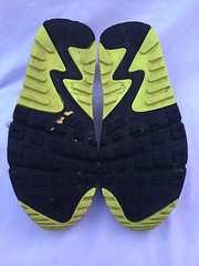 NIKE AIR MAX 90 (GS) NAVY WHITE GRAY YELLOW YOUTH SIZE 6Y 307793-046