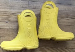 CROCS Child Kids Handle It Rain Boots Size J3 Yellow 12803 Waterproof