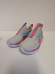 Reebok Lite Spinner Kids Size 11M Slip-On Low Top Shoes Grey Pink Aqua New