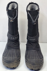 LL Bean Winter Snow Felt Lined Boots Kids Black Gray ~ 238064 ~ Size 12