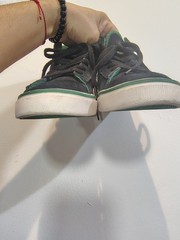 Converse Black and Green High Top Sneakers Youth Size 3