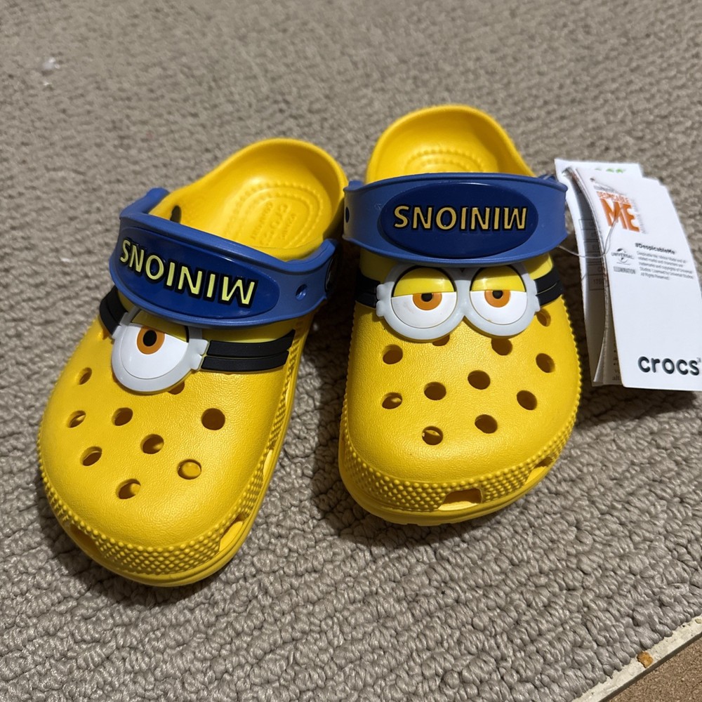 Minions Crocs Slip-On Clogs Unisex Kids Kawaii sz C12