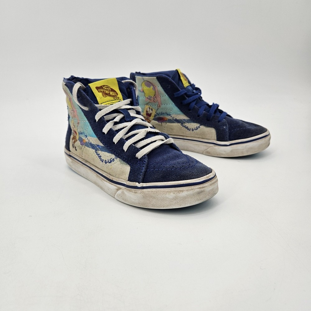 VANS x Spongebob Squarepants Zip High Top Shoes Youth’s Size 2 Skate Blue 721356