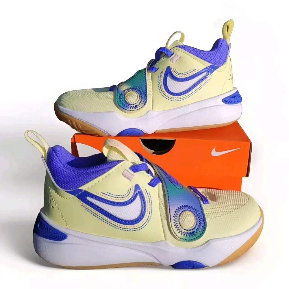 Nike Team Hustle D11 SE Luminous Green Ultramarine Big Kids Youth Sz 2