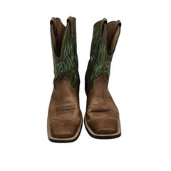 Ariat Pace Setter Leather Western Boots Baked Cookie Green Kid’s Size 5.5