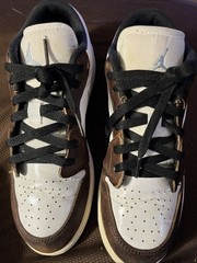 Sz 6.5 Nike Air Jordan 1 Low SE GS AJ1 Mocha Blue Grey Kids Youth FQ8156-142