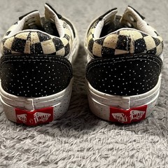 Vans Old Skool Confetti Sneaker Checkered Black White Needs Laces Kids 10.5