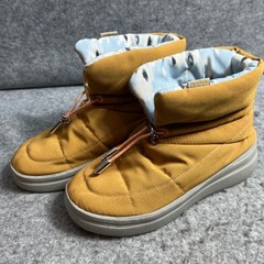 Hey Dude Kids Denny Puffer Boots Mustard Yellow Quilted Ankle Snow Boots Size 13