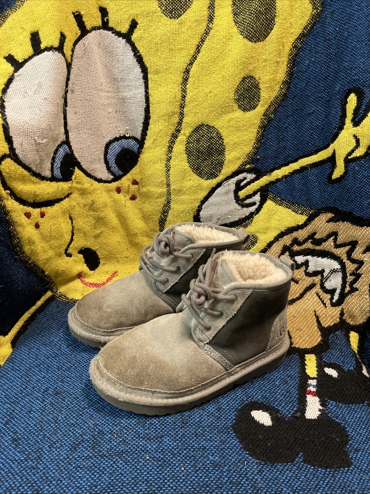 UGG Australia Neumel II Charcoal Grey Kids Chukka Boots 1017320K-CHRC SZ 2