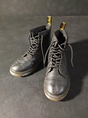 Doc Martens Ankle High Zip Up Youth Size 4m Black Boots Air Wair Leather