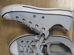 Converse Chuck Taylor All Star Low Top Gray Silver Glitter Youth Size 3 EU 35