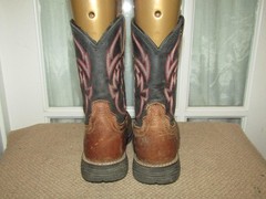 Justin Rush Junior Square Toe Black & Brown Western Boots JK4337 Youth sz 3.5 D