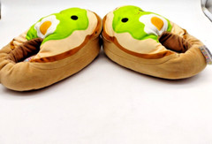 Squishmallows Sinclair Size 2-3 The Avocado Egg Toast Slippers 2021 Kelly Toys