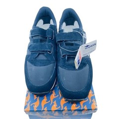NEW KangaROOS 80′ Tennis Shoes Suede Double Strap Hook & Loop Dark Blue Kids 6.5