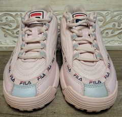Fila Disruptor Light Pink Reflective Lace Up Kid’s Size 3.5
