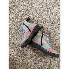 Rare Dr Martens 1460 Pascal Rainbow Glitter Holographic Boots Kids US 9