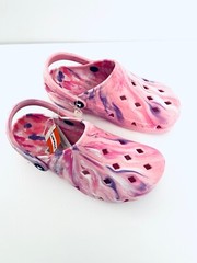 AirWalk Compel 2 Pink White Black Tie Dye Clogs Mules Kids SZ 1.5 3.5 11.5