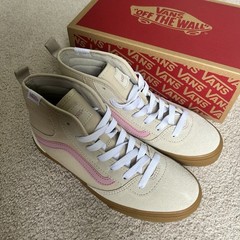NEW Sz 5 Vans Ashwood Hi Decon Oatmeal Pink Gum Youth High Top Skate Shoes