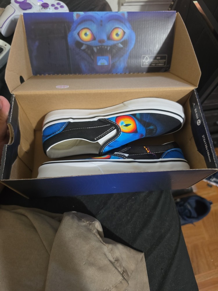 Size 3 KPop Demon Hunters x Vans Kids Classic Slip-On Shoe DERPY Tiger
