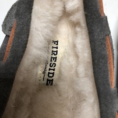 Fireside By Deerforms Grey Moccasin Size 5Y Fur lined Warm Winter Slippers Cozy