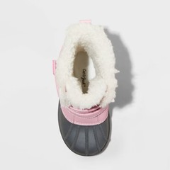 Cat & Jack Toddler Winter Boots Light Pink Faux Shearling Double Strap