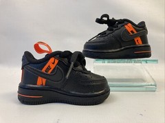 NIKE Force 1 Toddler Size 2C CT4682-001 Black Orange New NWOB Cute!!