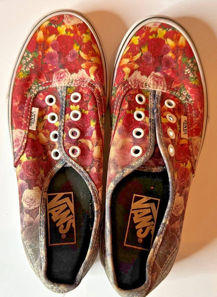 Vans Authentic Floral Print Slip-On Lace-Up Sneakers Men’s Size 5