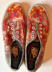 Vans Authentic Floral Print Slip-On Lace-Up Sneakers Men’s Size 5