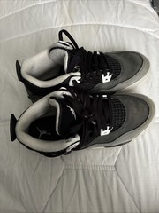 Jordan 4 Retro PS Black White Anthracite Low Top Suede Sneaker Kids 3Y