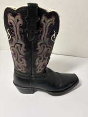 Justin 2554JR Kids Stampede Boot with Black Deercow Leather Side 12 D
