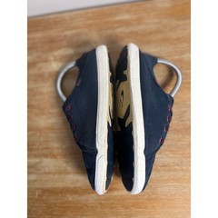 Kids Blue Olukai Slip On Canvas Shoes Red Laces