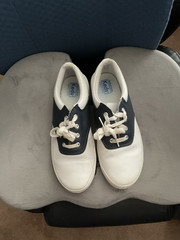 Keds School Days II Saddle Shoe Leather Sneakers Kids 4.5W Navy Blue WhitePreOwn