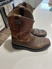 Ariat WorkHog Wide Square Toe Western Boot 10007837 Brown Leather Sz US 2