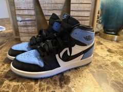 Nike Air Jordan 1 High PS UNC Toe Blue Black White Kids Size 2.5Y