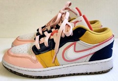 (Size 4Y) Nike Air Jordan 1 Low SE GS Multi Canvas White AJ1 Casual DV1323-100