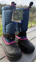 Waterproof Boots Size „Big Kid 5“ Insulated Kid Boots Blue With Pink Trim NWT